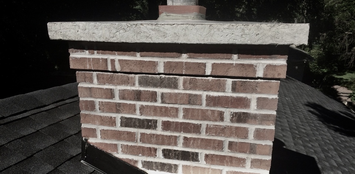 Completed brick chimney